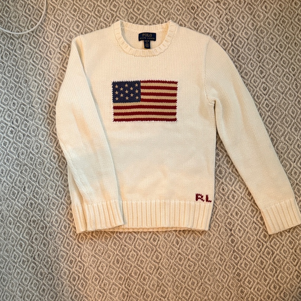 Polo by Ralph Lauren Women’s white Sweater with American flag